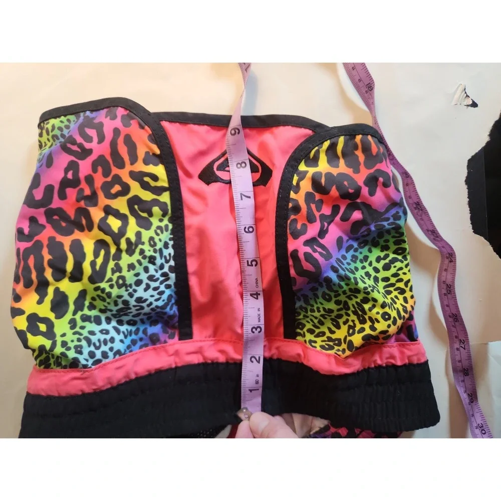 Roxy Y2K Neon Colorful Graphic Animal Print Micro Board Shorts Size 5